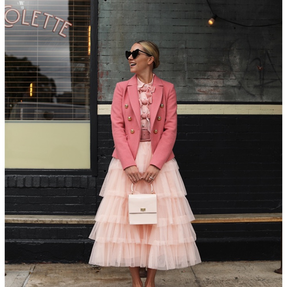 Halogen x Atlantic Pacific Tiered Tulle Midi Skirt